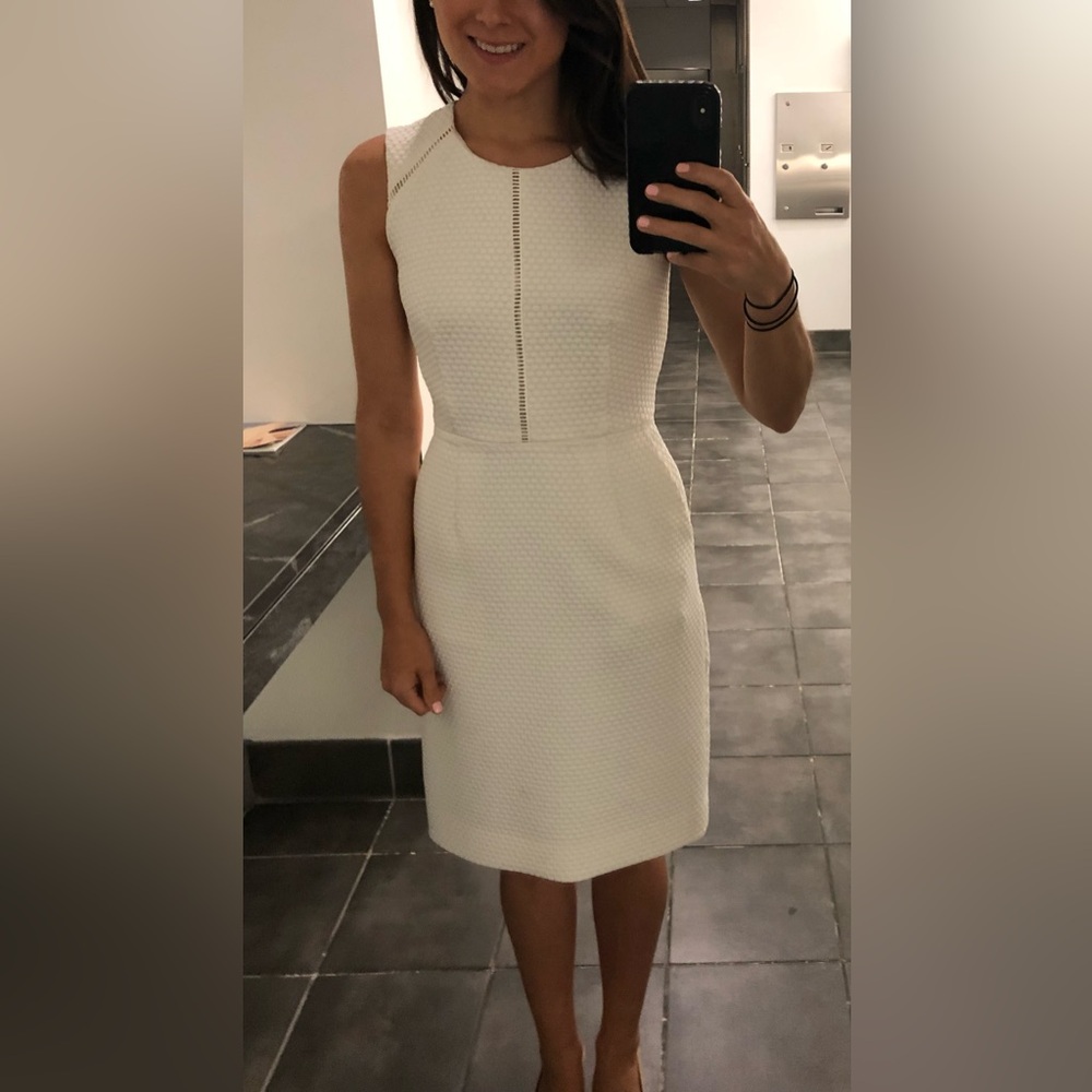 JCrew White eyelet dress size 00 Like New - Picture 3 of 5